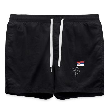 Manuscrit du drapeau serbe - Short de bain - noir - Devant - AI Model Male 185 light (185cm)
