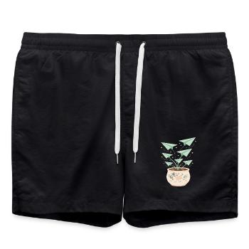 Wachsende Origami-Luftpflanzen - Badeshorts - Schwarz - Vorne - AI Model Male 185 light (185cm)