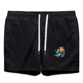 Line dancing my passion, my happiness - Swim Trunks - black - Front - AI Model Male 185 light (185cm)