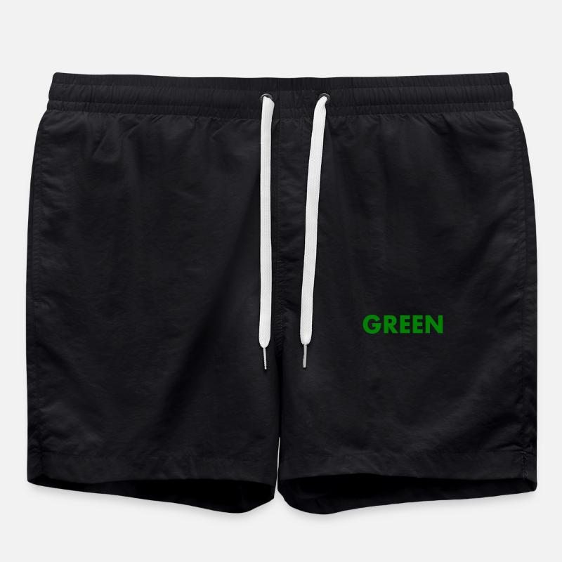 Green - Swim Trunks - black