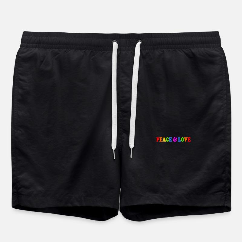 Peace and love - Badeshorts - Schwarz