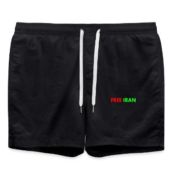 Free iran - Swim Trunks - black - Front - AI Model Male 185 light (185cm)