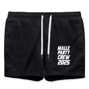 Malle Party Crew 2025 - Badeshorts - Schwarz - Vorne - AI Model Male 185 light (185cm)