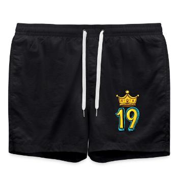 19 Couronne de chiffres - Short de bain - noir - Devant - AI Model Male 185 light (185cm)