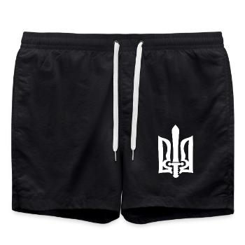 Ukraine - Badeshorts - Schwarz - Vorne - AI Model Male 185 light (185cm)