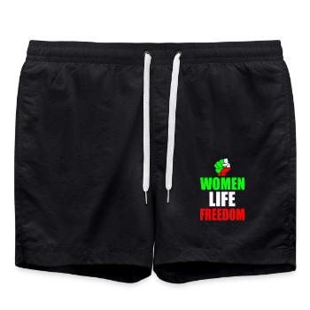 Women life freedom iran - Badeshorts - Schwarz - Vorne - AI Model Male 185 light (185cm)