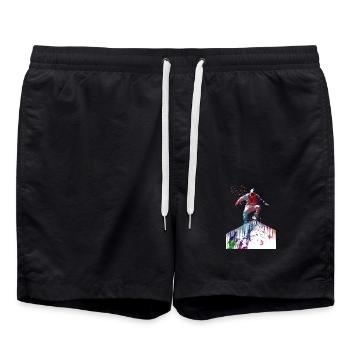 Parkour city sport art - Swim Trunks - black - Front - AI Model Male 185 light (185cm)