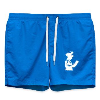 Trainee Chef and Hobby Baker Silhouette Portrait - Swim Trunks - cobalt blue - Front