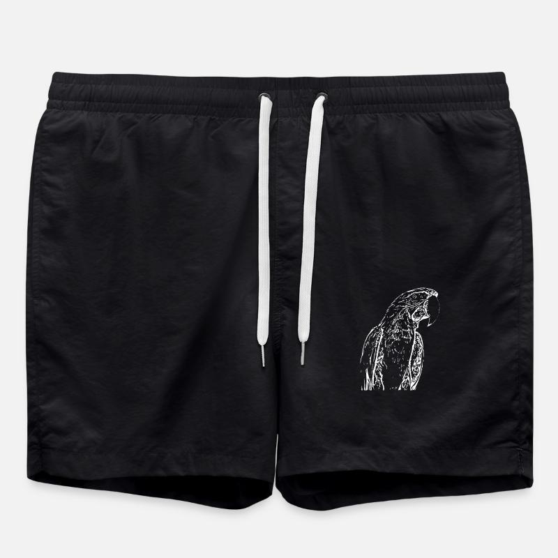 Perroquets Oiseau Blanc - Short de bain - noir