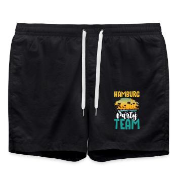 Hamburg Party Team - Badeshorts - Schwarz - Vorne - AI Model Male 185 light (185cm)