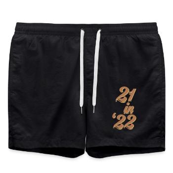21 en 22 J’aurai 21 ans en 2022 anniversaire - Short de bain - noir - Devant - AI Model Male 185 light (185cm)