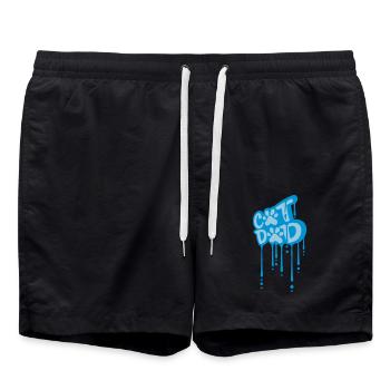 Cat Dad Graffiti Paw - Swim Trunks - black - Front - AI Model Male 185 light (185cm)