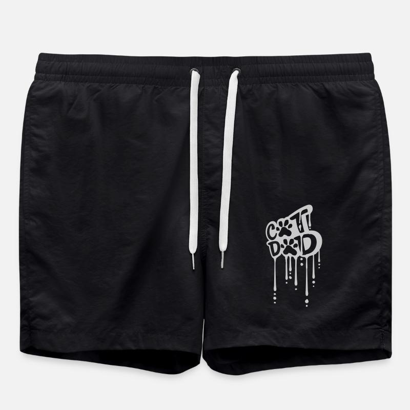 Graffiti Cat Dad Pfote - Badeshorts - Schwarz