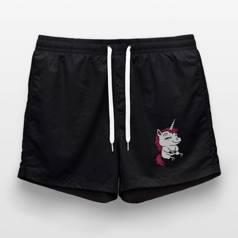 Sitzendes kleines Comic Einhorn Badeshorts