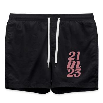 Cadeau 21e anniversaire 21 ans Hommes & Femmes - Short de bain - noir - Devant - AI Model Male 185 light (185cm)