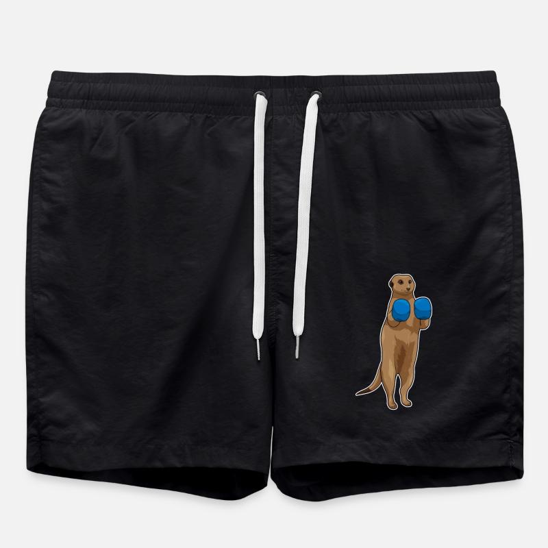 Erdmännchen Boxer Boxhandschuhe - Badeshorts - Schwarz