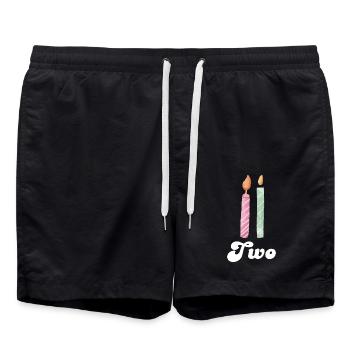 2e anniversaire bougie - Short de bain - noir - Devant - AI Model Male 185 light (185cm)