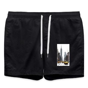 New York - Badeshorts - Schwarz - Vorne - AI Model Male 185 light (185cm)
