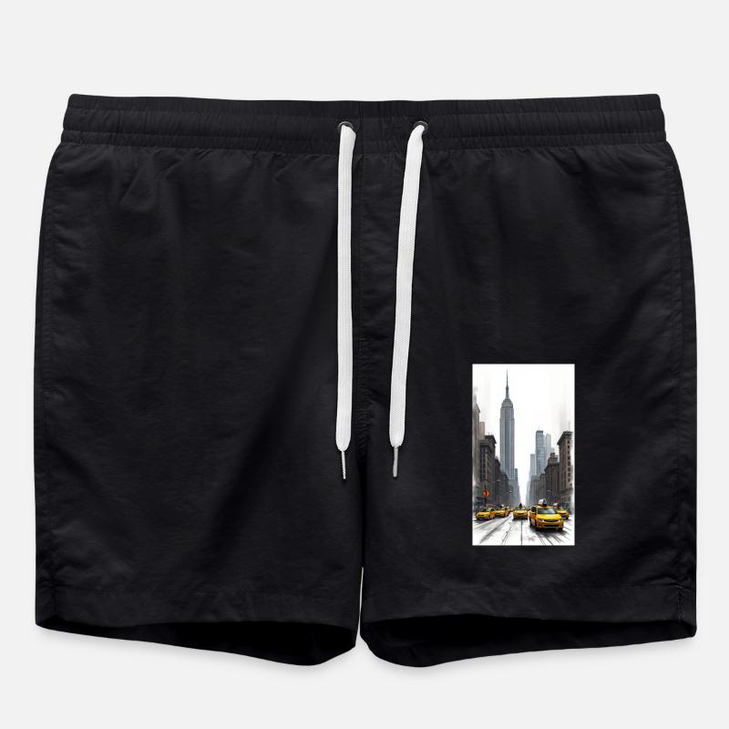 New York - Badeshorts - Schwarz