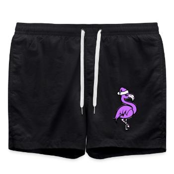 Flamingo Comique Noël - Short de bain - noir - Devant - AI Model Male 185 light (185cm)