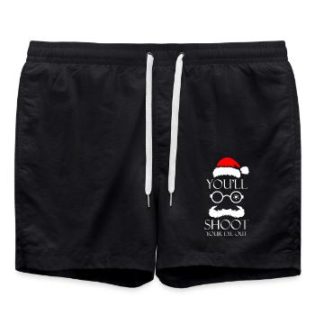 A Christmas Story - Swim Trunks - black - Front - AI Model Male 185 light (185cm)