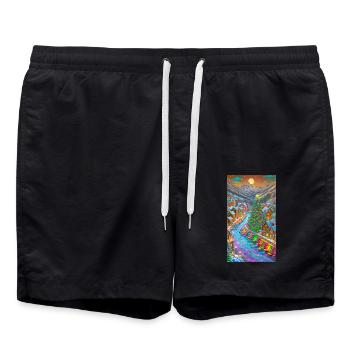 Village des jours de Noël de Weihnachtstage Dorf - Short de bain - noir - Devant - AI Model Male 185 light (185cm)