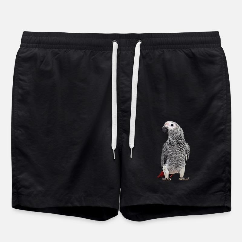 African grey parrot - Swim Trunks - black