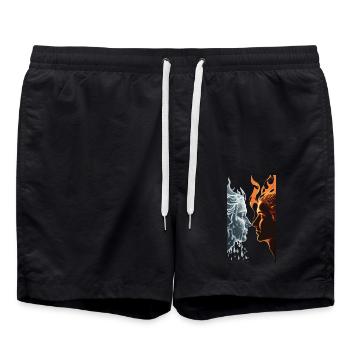 VIBRATIONS DE L’ÂME SŒUR - Short de bain - noir - Devant - AI Model Male 185 light (185cm)