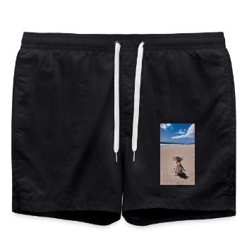 Niedliche Meereskreatur im Vintage-Film-Stil Cute - Badeshorts - Schwarz - Vorne - AI Model Male 185 light (185cm)