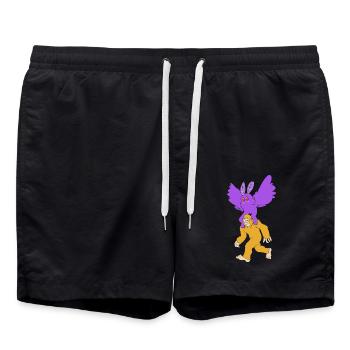Mothman - Swim Trunks - black - Front - AI Model Male 185 light (185cm)
