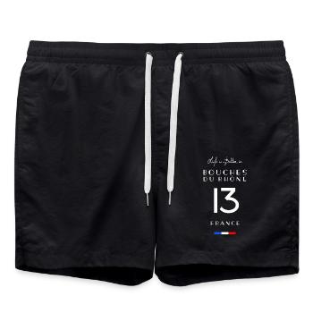 La vie est meilleure à BOUCHES-DU-RHÔNE Numéro 13 - Short de bain - noir - Devant - AI Model Male 185 light (185cm)