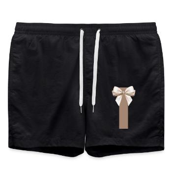 Lettre I Nœud - Short de bain - noir - Devant - AI Model Male 185 light (185cm)