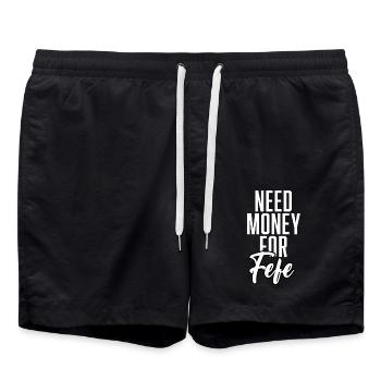 Need Money For Fefe - Swim Trunks - black - Front - AI Model Male 185 light (185cm)