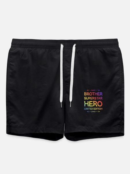 Bester Bruder Held Spruch - Badeshorts - Schwarz