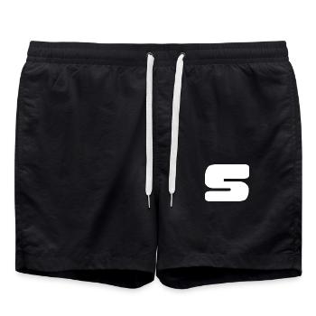 5. 5 YEARS. 5TH ANNIVERSARY. BIRTHDAY 5 YEARS. 5 - Swim Trunks - black - Front - AI Model Male 185 light (185cm)