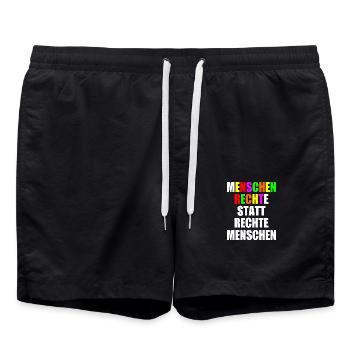 menschenrechte statt rechte menschen - Badeshorts - Schwarz - Vorne - AI Model Male 185 light (185cm)