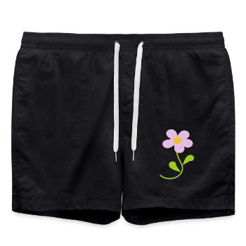 Flower pastel flower flowers pastel flowers lilac - Swim Trunks - black - Front - AI Model Male 185 light (185cm)