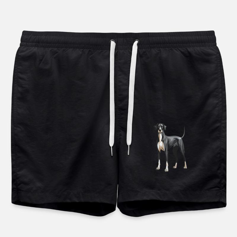 Great Dane Dog - Swim Trunks - black