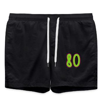 80. 80 ANS. 80e ANNIVERSAIRE. ANNIVERSAIRE 80 ANS. - Short de bain - noir - Devant - AI Model Male 185 light (185cm)