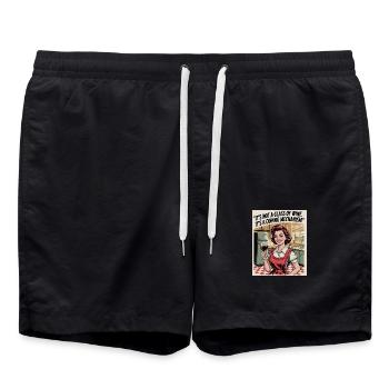 Sarcastique Ce n’est pas un verre de vin - Short de bain - noir - Devant - AI Model Male 185 light (185cm)