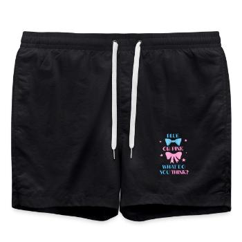 Baby Gender Reveal Party - Badeshorts - Schwarz - Vorne - AI Model Male 185 light (185cm)