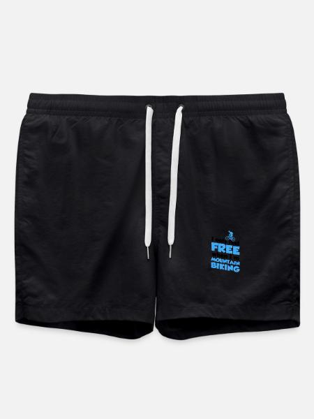 Mountain biking, biking, biking, cycling, cycling - Swim Trunks - black