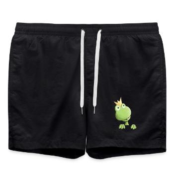 Sweet Frog Prince - Frog Cartoon - Swim Trunks - black - Front - AI Model Male 185 light (185cm)