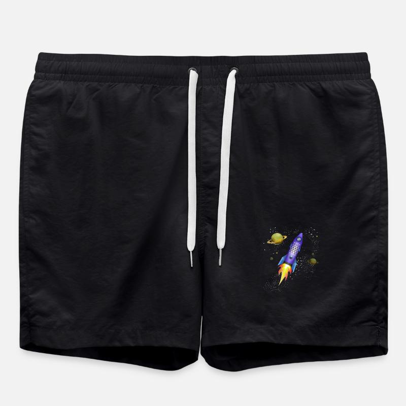 Rocket in space - Swim Trunks - black