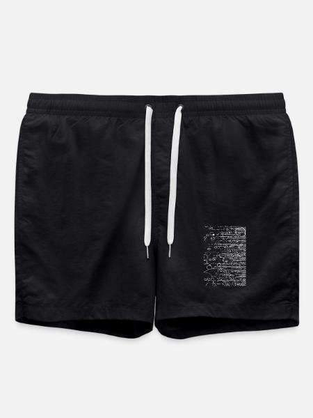 Abstrakte Kreislinien Muster - Badeshorts - Schwarz