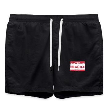Handle With Care / Précieux contenu / Attention - Short de bain - noir - Devant - AI Model Male 185 light (185cm)