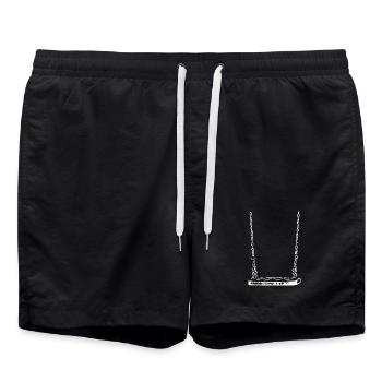 KettenSchaukel Silhouette - Badeshorts - Schwarz - Vorne - AI Model Male 185 light (185cm)