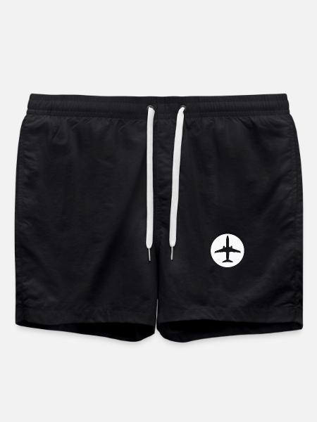 Pilot Airplane Airplane Gift - Swim Trunks - black