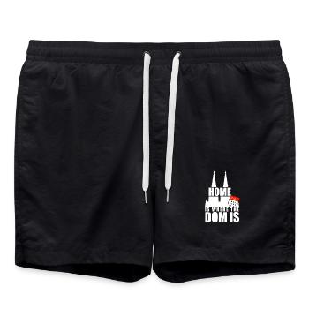 Köln Home Is Where The Dom Is Kölner Karneval Köln - Badeshorts - Schwarz - Vorne - AI Model Male 185 light (185cm)