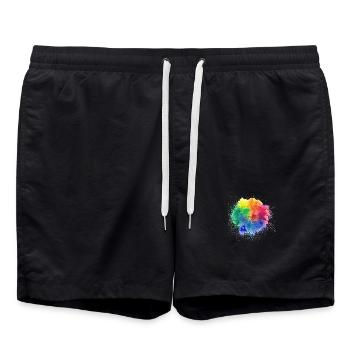 Pop der Farbgestaltung - Badeshorts - Schwarz - Vorne - AI Model Male 185 light (185cm)